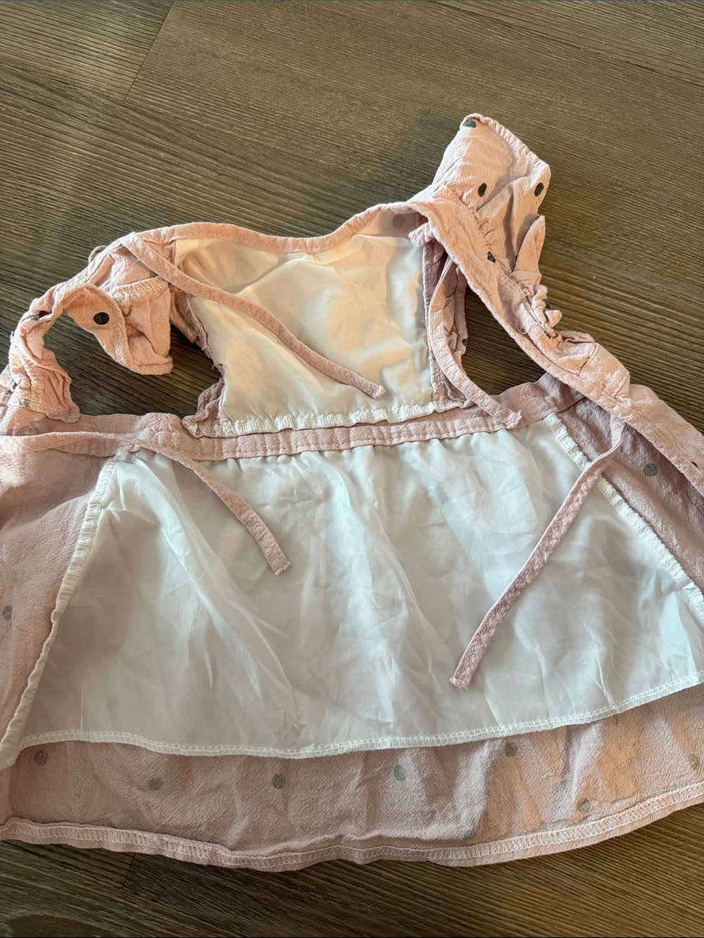 Baby girl apron dress in pink polka dot - 6m- 2T - Picture 3 of 3